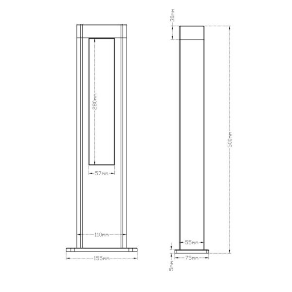 Κολωνάκι Trio Lighting LED 5,5W  Ανθρακί Αλουμίνιο 600lm 3000K IP54 521660242