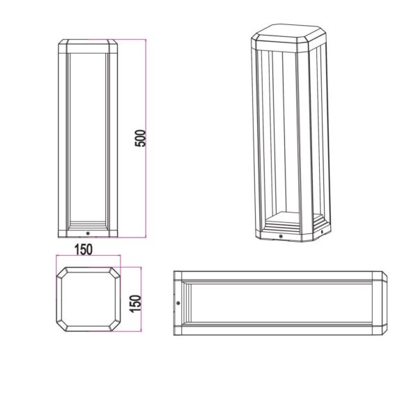 Κολωνάκι Trio Lighting LED 11W  Ανθρακί Αλουμίνιο 1100lm 3000K IP65 522360142