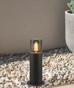 Φωτιστικό Κολωνάκι Δαπέδου Μαύρο Ματ 30cm HOOSIC 1x E27 IP44 Trio Lighting – 524060132