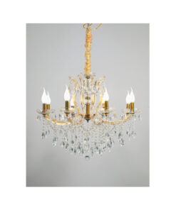 Inlight Κρεμαστό φωτιστικό από οξυντέ μέταλλο γυαλί και κρύσταλλα 8XE14 D:80cm (5244-8-Οξυντέ)