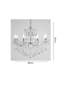 Inlight Κρεμαστό φωτιστικό από οξυντέ μέταλλο γυαλί και κρύσταλλα 8XE14 D:80cm (5244-8-Οξυντέ)