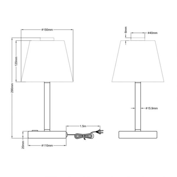 Πορτατίφ Trio Lighting LED 4W  Χρώμιο Μεταλλικό Step Dimmable 350lm 3000K  525490106