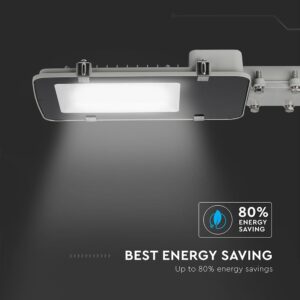 LED Φωτιστικό Δρόμου 100W V-TAC PRO Samsung Chip 110° 10000lm Μαύρο-Γκρι Αδιάβροχο IP65 Ψυχρό Λευκό 6400K – 215301