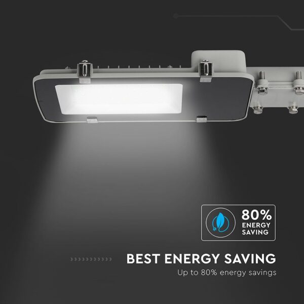 LED Φωτιστικό Δρόμου 100W V-TAC PRO Samsung Chip 110° 10000lm Μαύρο-Γκρι Αδιάβροχο IP65 Ψυχρό Λευκό 6400K – 215301