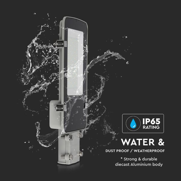 LED Φωτιστικό Δρόμου 100W V-TAC PRO Samsung Chip 110° 10000lm Μαύρο-Γκρι Αδιάβροχο IP65 Ψυχρό Λευκό 6400K – 215301