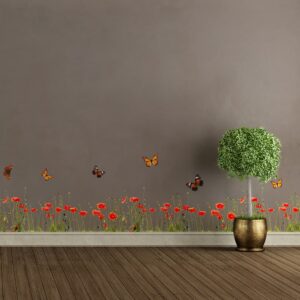 Poppies & Butterflies μπορντούρες αυτοκόλλητες βινυλίου Ango – 53002