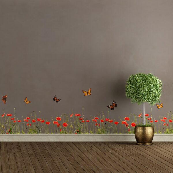 Poppies & Butterflies μπορντούρες αυτοκόλλητες βινυλίου Ango – 53002