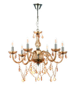 InLight Κρεμαστό φωτιστικό από μελί γυαλί και κρύσταλλα (5314-6-AMBER)