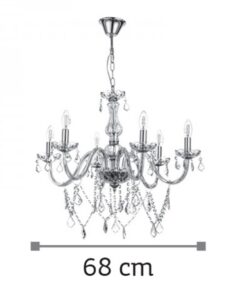 InLight Κρεμαστό φωτιστικό από διάφανο γυαλί και κρύσταλλα 6XE14 D:68cm (5314-6-CLEAR)
