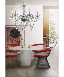 InLight Κρεμαστό φωτιστικό από διάφανο γυαλί και κρύσταλλα 6XE14 D:68cm (5314-6-CLEAR)