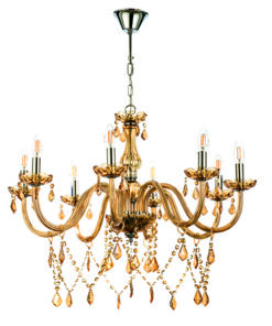 InLight Κρεμαστό φωτιστικό από μελί γυαλί και κρύσταλλα (5314-8-AMBER)