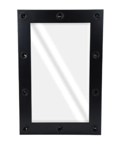 GloboStar® MAKEUP MIRROR-60×90-5 Μοντέρνος Καθρέπτης Μακιγιάζ με Πλαίσιο Φυσικού Ξύλου με Διακόπτη On/Off 10 x E27 AC220-240V – Μ60 x Π7 x Υ90cm – Μαύρος Έβενος