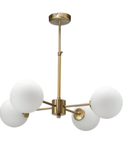 InLight Κρεμαστό φωτιστικό από χρυσό ματ μέταλλο και λευκή οπαλίνα (5316-4)