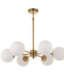 InLight Κρεμαστό φωτιστικό από χρυσό ματ μέταλλο και λευκή οπαλίνα (5316-6)