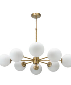 InLight Κρεμαστό φωτιστικό από χρυσό ματ μέταλλο και λευκή οπαλίνα (5316-8)
