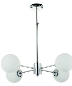 InLight Κρεμαστό φωτιστικό από χρώμιο μέταλλο και λευκή οπαλίνα 4XG9 D:45cm (5321-4)