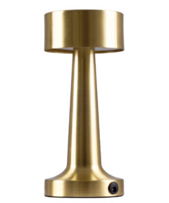 GloboStar® BELLA 76506 Μοντέρνο Επιτραπέζιο Φωτιστικό Πορτατίφ LED 1.5W 105lm 120° DC 5V Επαναφορτιζόμενο με Μπαταρία Li-ion 1800mAh – Διακόπτη Αφής με 3 Εντάσεις Φωτισμού Θερμό Λευκό 2700K Dimmable – Φ9 x 21cm – Χρυσό