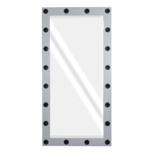 GloboStar® MAKEUP MIRROR-160×80-3 Μοντέρνος Καθρέπτης Μακιγιάζ με Πλαίσιο Φυσικού Ξύλου με Διακόπτη On/Off 20 x E27 AC220-240V – Μ80 x Π7 x Υ160cm – Γκρι Τσιμέντου