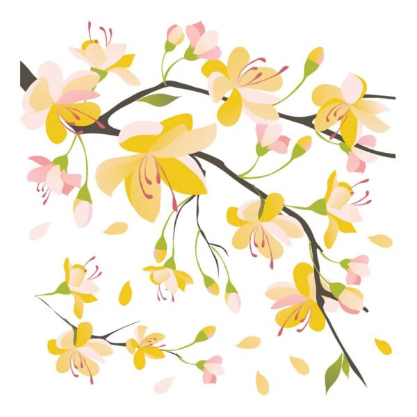 Yellow Branch αυτοκόλλητα τοίχου βινυλίου Ango – 54107