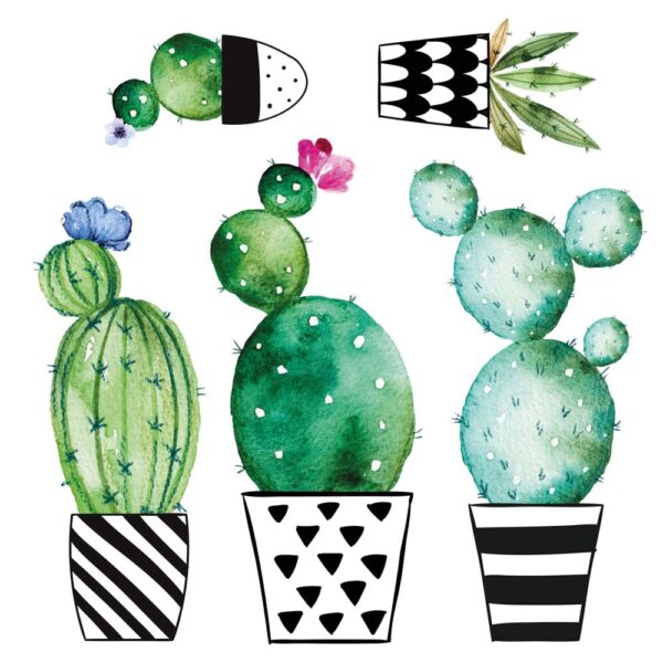 Watercolour Cactus αυτοκόλλητα τοίχου βινυλίου Ango - 54114