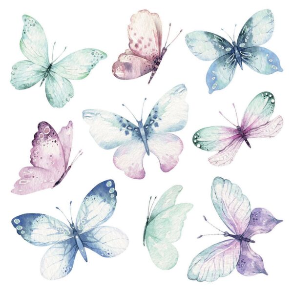 Watercolour Butterflies αυτοκόλλητα τοίχου βινυλίου M Ango – 54117