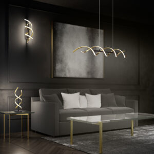 Επιτραπέζιο Φωτιστικό Trio Lighting SEQUENCE 1x LED, 20,5W · 2600lm, 2300+3000+4000K Ορείχαλκος Ματ Αλουμίνιο, Λειτουργία μνήμης, Dimmer αισθητήρα, Step Dimmable