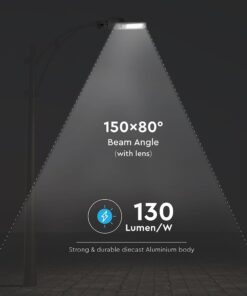 LED Φωτιστικό Δρόμου 120W V-TAC PRO Samsung Chip 15600lm Γκρι Αδιάβροχο IP66 Φυσικό Λευκό 4000K – 542