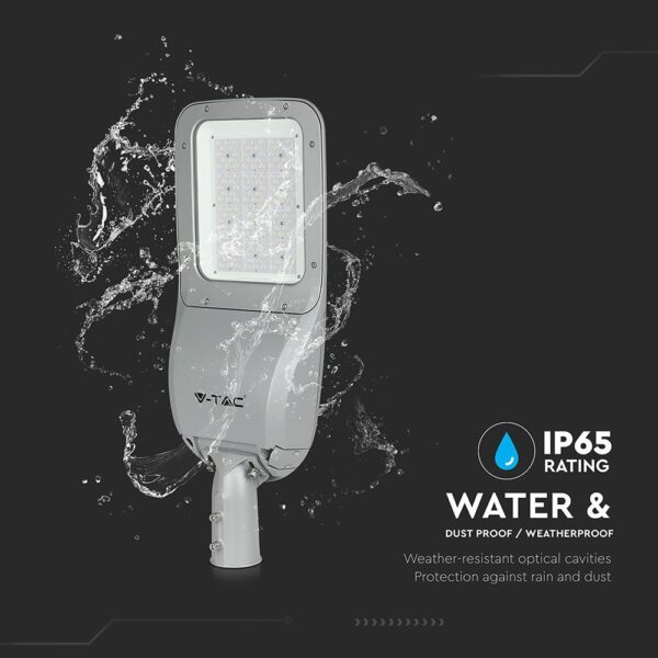 LED Φωτιστικό Δρόμου 120W V-TAC PRO Samsung Chip 15600lm Γκρι Αδιάβροχο IP66 Φυσικό Λευκό 4000K – 542