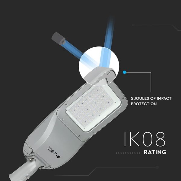 LED Φωτιστικό Δρόμου 120W V-TAC PRO Samsung Chip 15600lm Γκρι Αδιάβροχο IP66 Φυσικό Λευκό 4000K – 542