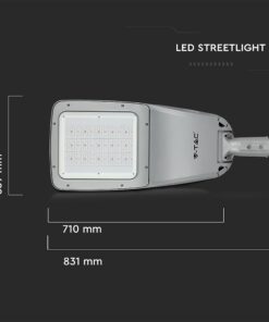 LED Φωτιστικό Δρόμου 160W V-TAC PRO Samsung Chip 20800lm Γκρι Αδιάβροχο IP66 Φυσικό Λευκό 4000K – 543