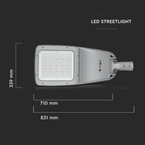 LED Φωτιστικό Δρόμου 160W V-TAC PRO Samsung Chip 20800lm Γκρι Αδιάβροχο IP66 Φυσικό Λευκό 4000K – 543
