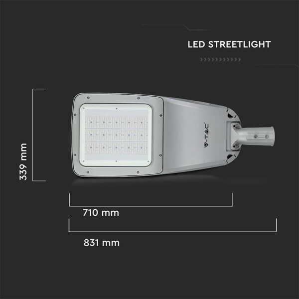 LED Φωτιστικό Δρόμου 160W V-TAC PRO Samsung Chip 20800lm Γκρι Αδιάβροχο IP66 Φυσικό Λευκό 4000K – 543