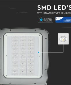 LED Φωτιστικό Δρόμου 160W V-TAC PRO Samsung Chip 20800lm Γκρι Αδιάβροχο IP66 Φυσικό Λευκό 4000K – 543
