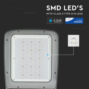 LED Φωτιστικό Δρόμου 160W V-TAC PRO Samsung Chip 20800lm Γκρι Αδιάβροχο IP66 Φυσικό Λευκό 4000K – 543