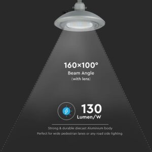 LED Φωτιστικό Δρόμου 100W V-TAC PRO Samsung Chip 13000lm Γκρι Αδιάβροχο IP65 Φυσικό Λευκό 4000K – 545