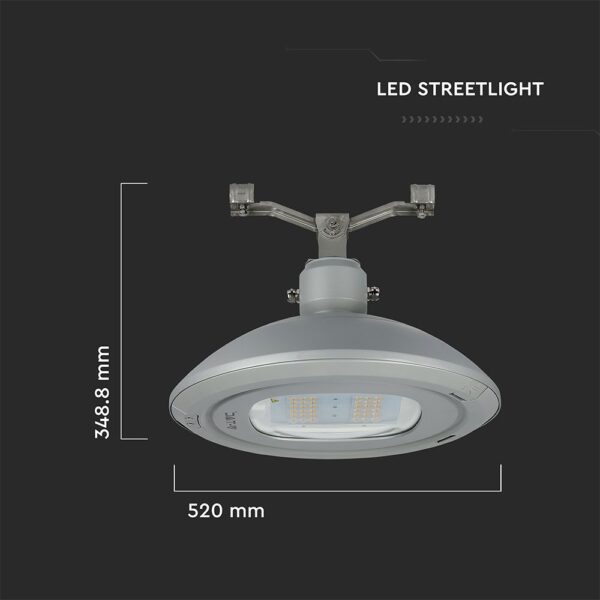 LED Φωτιστικό Δρόμου 100W V-TAC PRO Samsung Chip 13000lm Γκρι Αδιάβροχο IP65 Φυσικό Λευκό 4000K – 545
