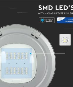 LED Φωτιστικό Δρόμου 100W V-TAC PRO Samsung Chip 13000lm Γκρι Αδιάβροχο IP65 Φυσικό Λευκό 4000K – 545
