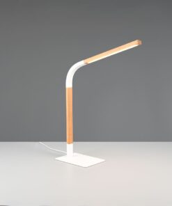 Φωτιστικό Γραφείου NORRIS Trio Lighting LED 7W 950lm 3000K Dimmable Αφής Λευκό Ματ & Ξύλο – 545210131