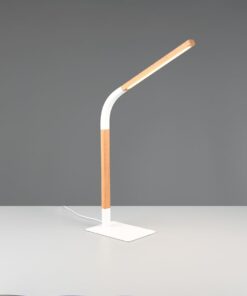 Φωτιστικό Γραφείου NORRIS Trio Lighting LED 7W 950lm 3000K Dimmable Αφής Λευκό Ματ & Ξύλο – 545210131