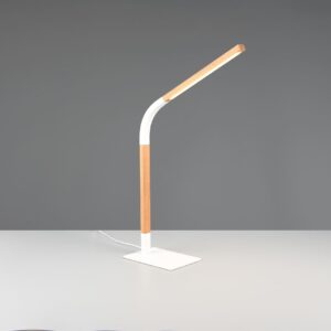 Φωτιστικό Γραφείου NORRIS Trio Lighting LED 7W 950lm 3000K Dimmable Αφής  Λευκό Ματ & Ξύλο – 545210131