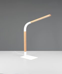 Φωτιστικό Γραφείου NORRIS Trio Lighting LED 7W 950lm 3000K Dimmable Αφής Λευκό Ματ & Ξύλο – 545210131