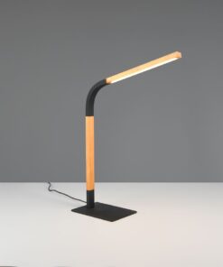 Φωτιστικό Γραφείου NORRIS Trio Lighting LED 7W 950lm 3000K Dimmable Αφής Μαύρο Ματ & Ξύλο – 545210132