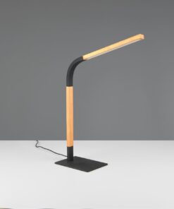 Φωτιστικό Γραφείου NORRIS Trio Lighting LED 7W 950lm 3000K Dimmable Αφής Μαύρο Ματ & Ξύλο – 545210132