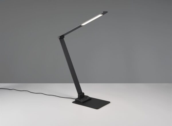 Φωτιστικό Γραφείου Trio Lighting LED 6.5W 650lm CCT Dimmable Αφής με Θύρα Φόρτισης USB  Μαύρο Ματ – 545310132