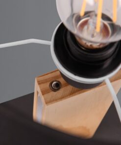 Επιτραπέζιο Φωτιστικό RAHUL Trio Lighting 6W 700lm 3000K & 1xE27 Μαύρο Ματ & Ξύλο – 547610232