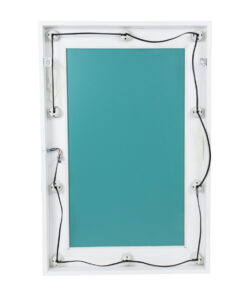 GloboStar® MAKEUP MIRROR-60×90-4 Μοντέρνος Καθρέπτης Μακιγιάζ με Πλαίσιο Φυσικού Ξύλου με Διακόπτη On/Off 10 x E27 AC220-240V – Μ60 x Π7 x Υ90cm – Λευκή Λάκα