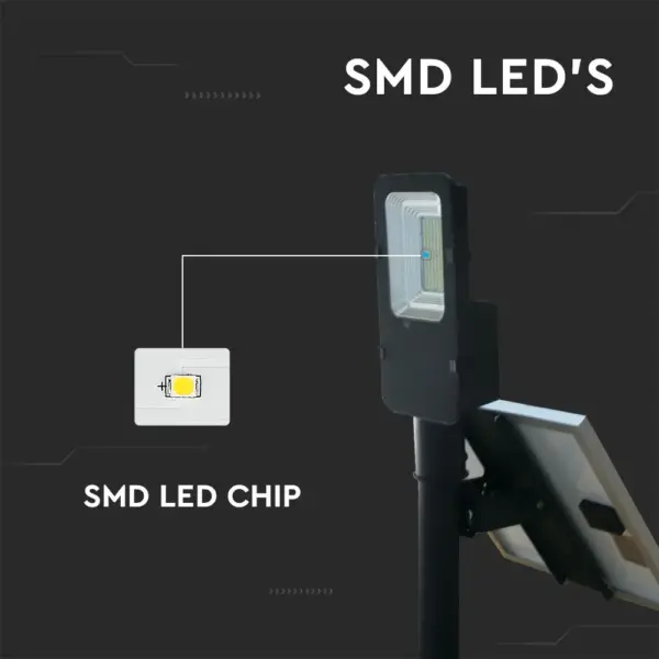 LED Ηλιακό φωτιστικό δρόμου 50W Φυσικό 4000K Μαύρο V-TAC – 5502