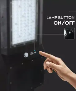 LED ηλιακό φωτιστικό δρόμου 40W (120lm/w) φυσικό λευκό 4000K μαύρο σώμα V-TAC – 5503