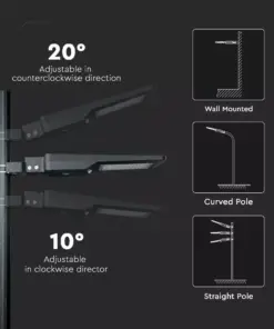 LED ηλιακό φωτιστικό δρόμου 40W (120lm/w) φυσικό λευκό 4000K μαύρο σώμα V-TAC – 5503