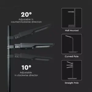 LED ηλιακό φωτιστικό δρόμου 40W (120lm/w) φυσικό λευκό 4000K μαύρο σώμα V-TAC – 5503